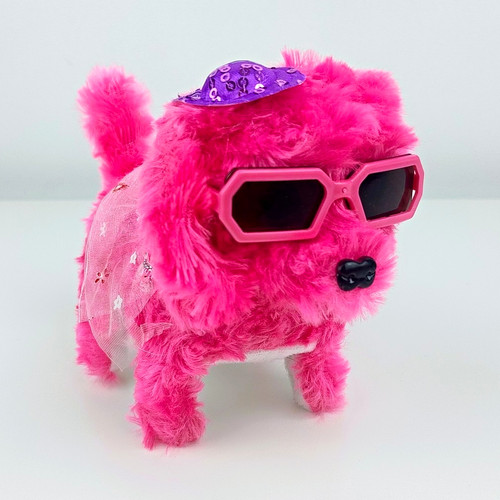 Pink walking barking dog - dog, toy