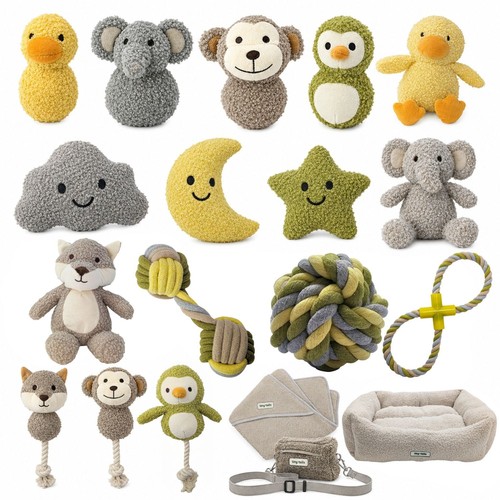 Hugglepets tiny tails dog toy - tails,