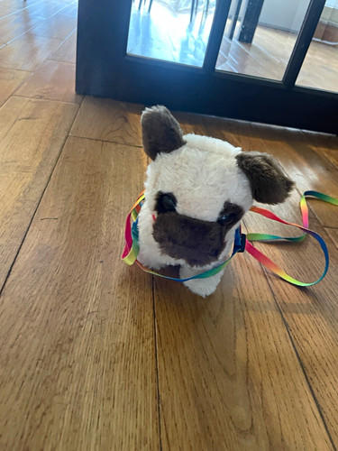 Small plush dog - plush, white