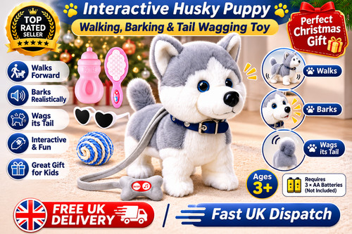 Walking barking husky puppy - barking,